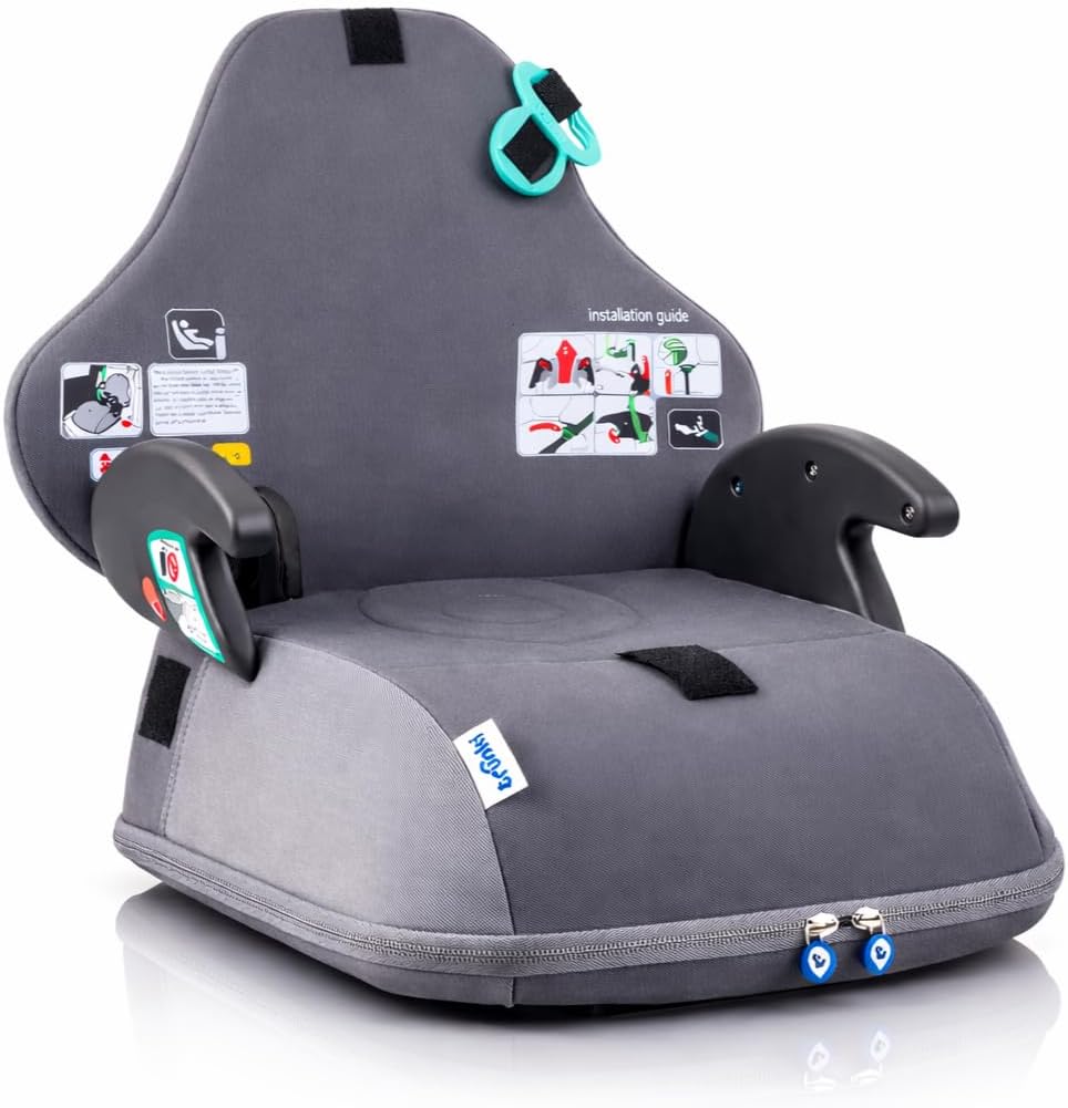 Siège Réhausseur Enfant 2-en-1 Sac à Dos – Portable, Léger, Sécurité i-Size, Idéal Voyage et Voiture