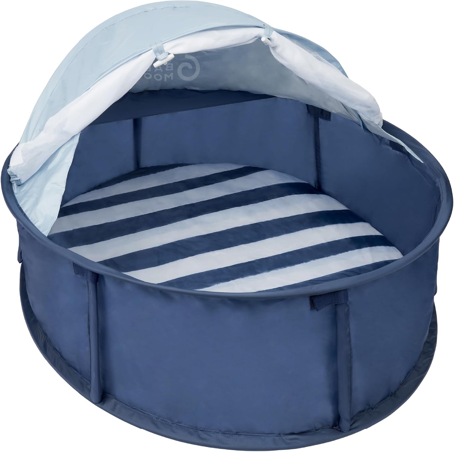 Babymoov Aquani Marinière – Lit Bébé Pliant Anti-UV avec Moustiquaire pour Voyage et Plage