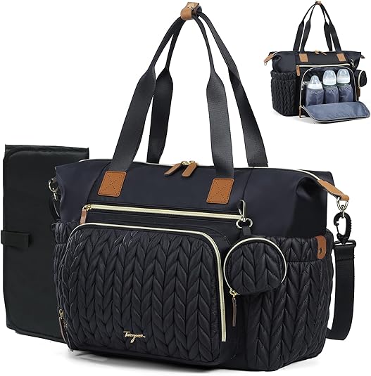 Sac à Langer Multifonction Grande Capacité avec Matelas à Langer et Poches Isothermes